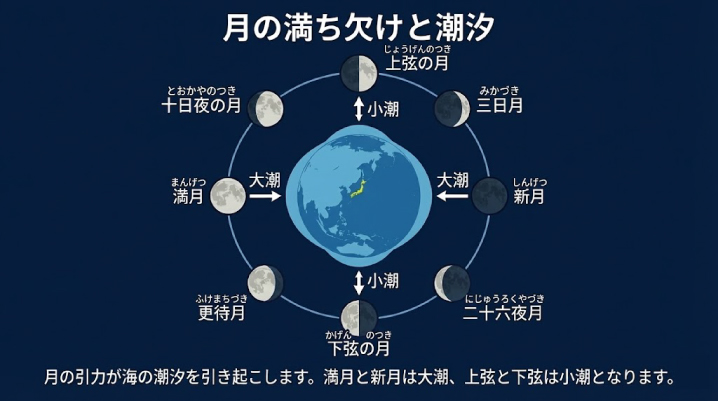 月齢と大潮・小潮のメカニズム