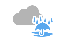 曇り朝夕一時強い雨