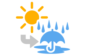 晴後大雨、雷を伴う